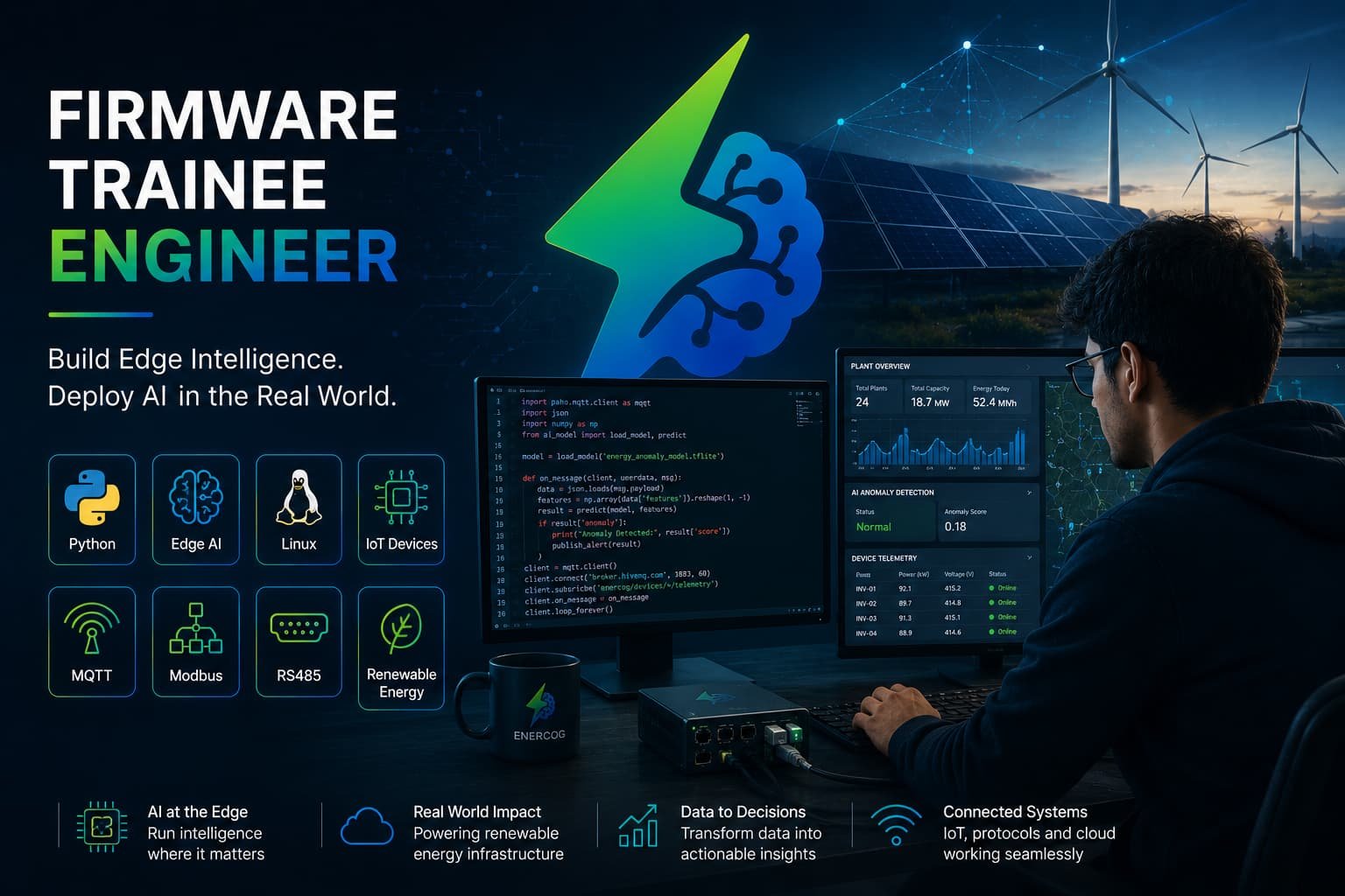 Firmware traineer engineer at Enercog