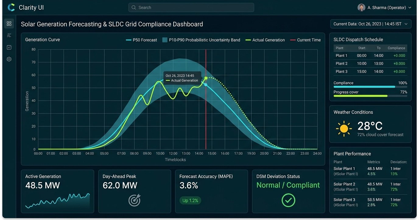 Clarity UI supervisory dashboard for SCADA and EMS for solar and BESS plants